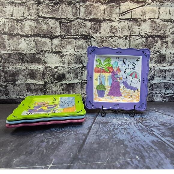 Set of 4  Vintage Plates Certified International Jennifer Brinley Collection - Picture 2 of 9